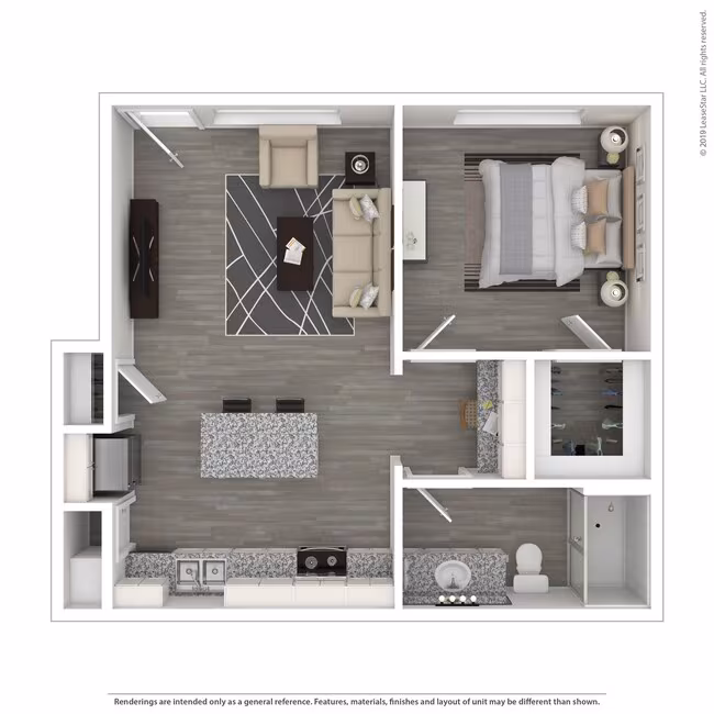 1 Bedroom floor plan